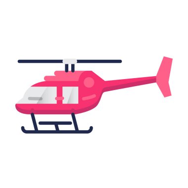 helikopter düz simgesi, illüstrasyon