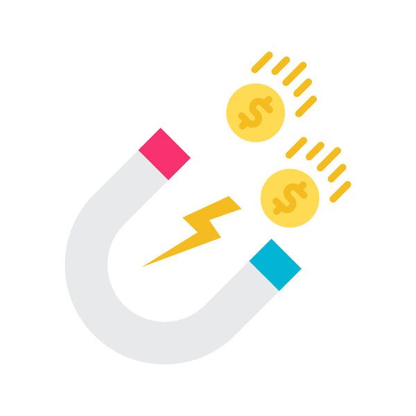 Attracting investments flat icon, illustration