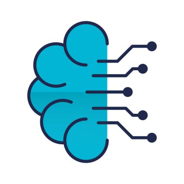  yapay zeka düz simgesi