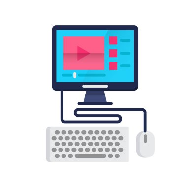 Video dersleri düz simgesi