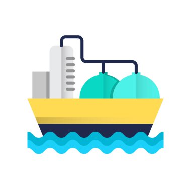 petrol tankeri düz simgesi