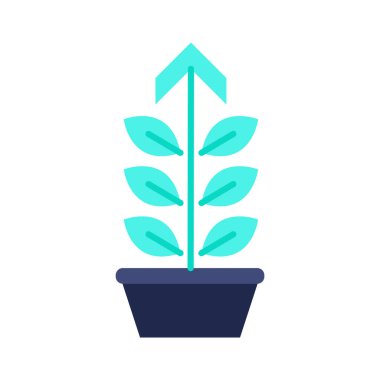 Büyüme işi düz simgesi