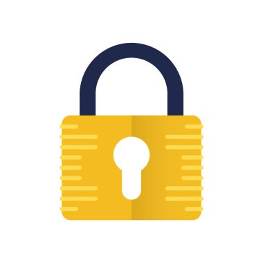 Güvenlik asma kilit düz simgesi