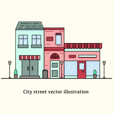 Şehir sokak hattı vektör illüstrasyon