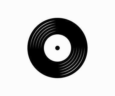 Vinil Disk Kayıt Müzik Logosu Vektör Simgesi. Vinil Logo Sanatı, Simgeler ve Grafik Vektörü.