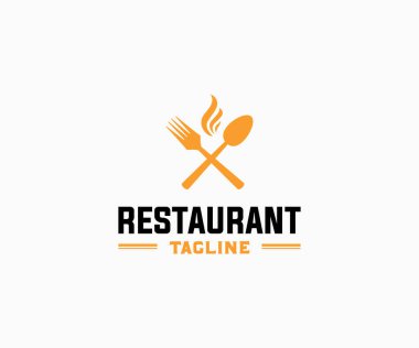 Restoran logosu tasarım vektörü. Gıda logosu tasarımı