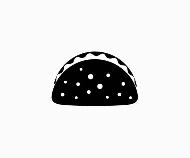 Taco ikon vektör tasarım şablonu. Siluet Taco ikon vektörü. Taco işareti ve sembol