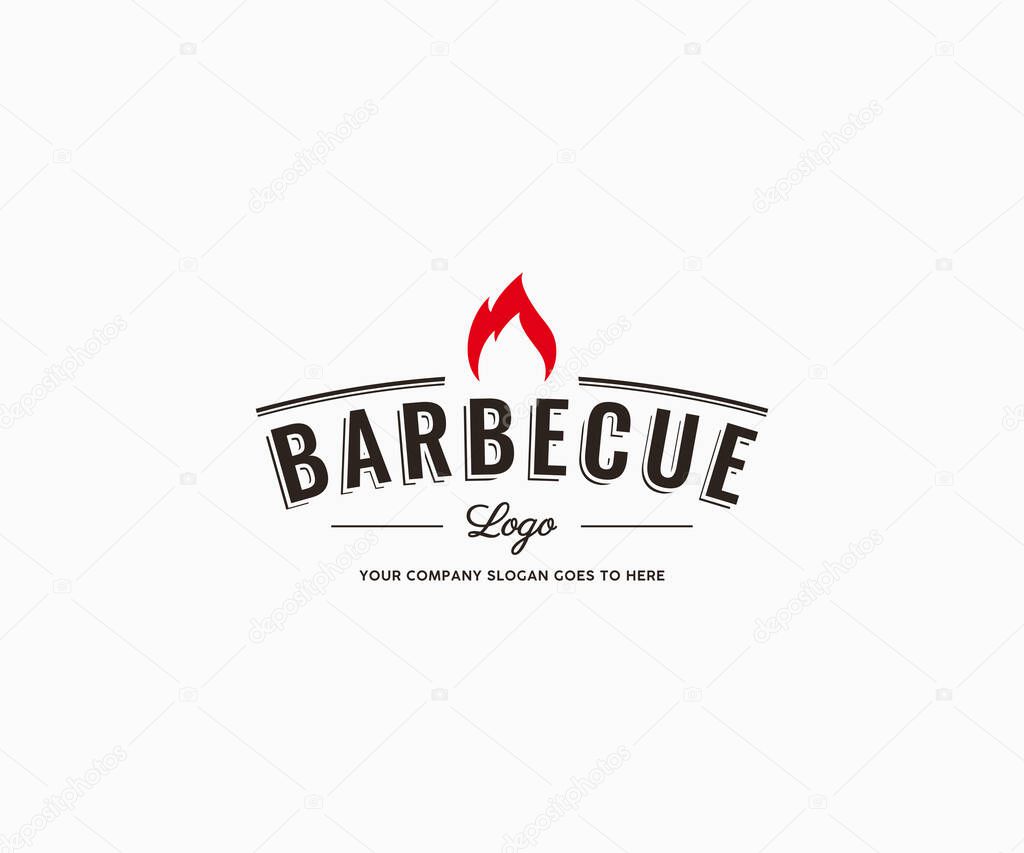 Barbeque logo design. Vintage BBQ and grill logo.