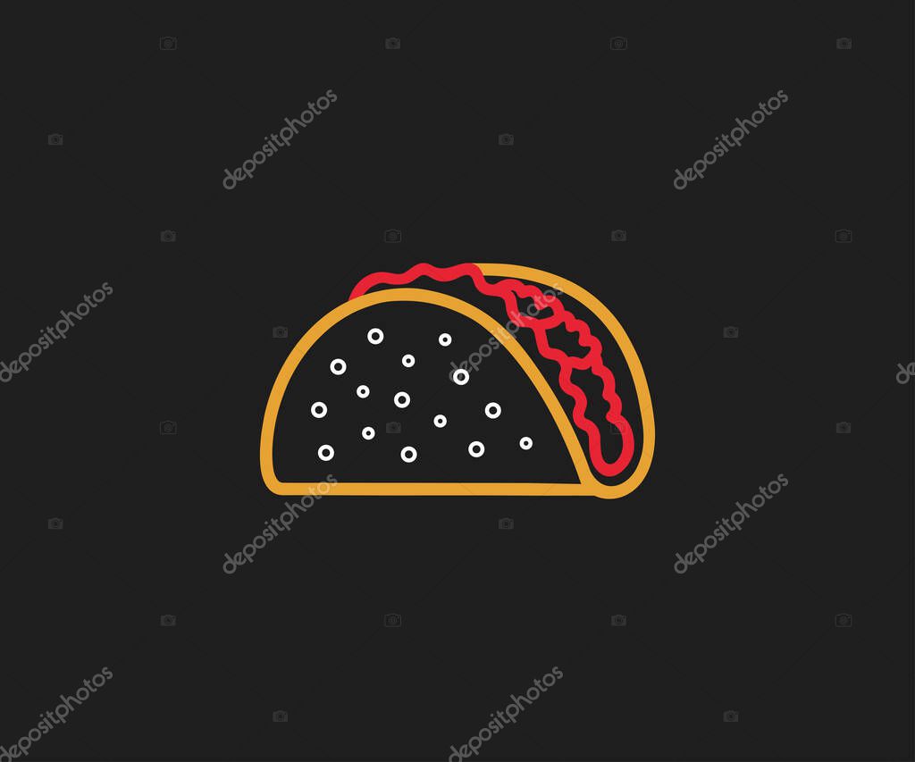 Taco icon vector. Taco sign symbol vector.