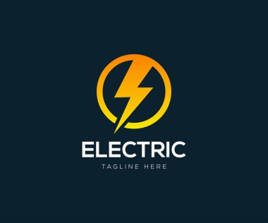 Yıldırım, elektrik güç vektör logo tasarım öğesi. Enerji ve gök gürültüsü elektrik sembolü kavramı.