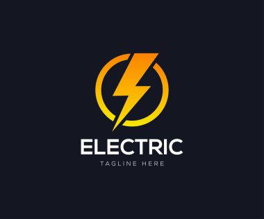 Yıldırım, elektrik güç vektör logo tasarım öğesi. Enerji ve gök gürültüsü elektrik sembolü kavramı.