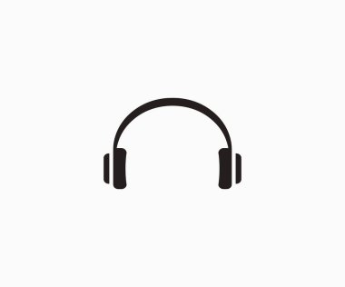 Headset icon vector. Headphones vector icon symbol. Headphone symbol. Headset silhouette isolated on a background.