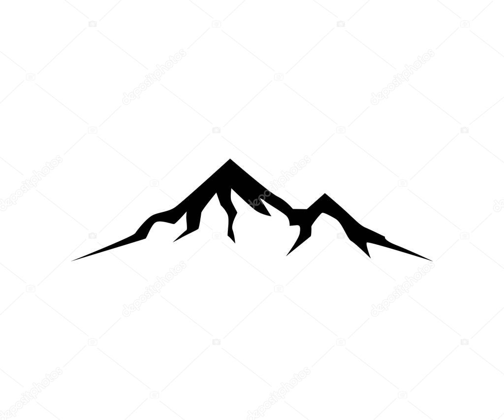 Mountain icon. Vector mountain symbol. Silhouette mountain icon.