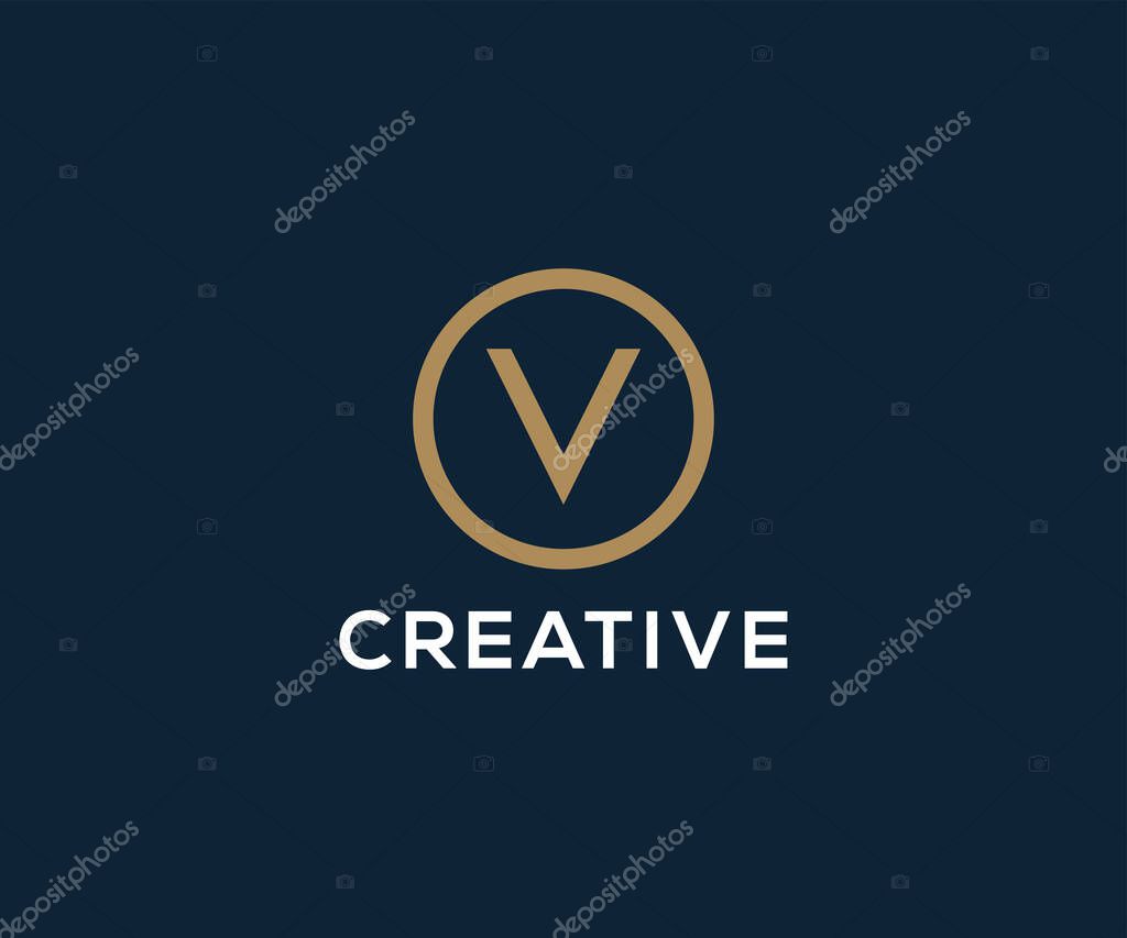 Letter V logo design concept. Elegant vector logo template.