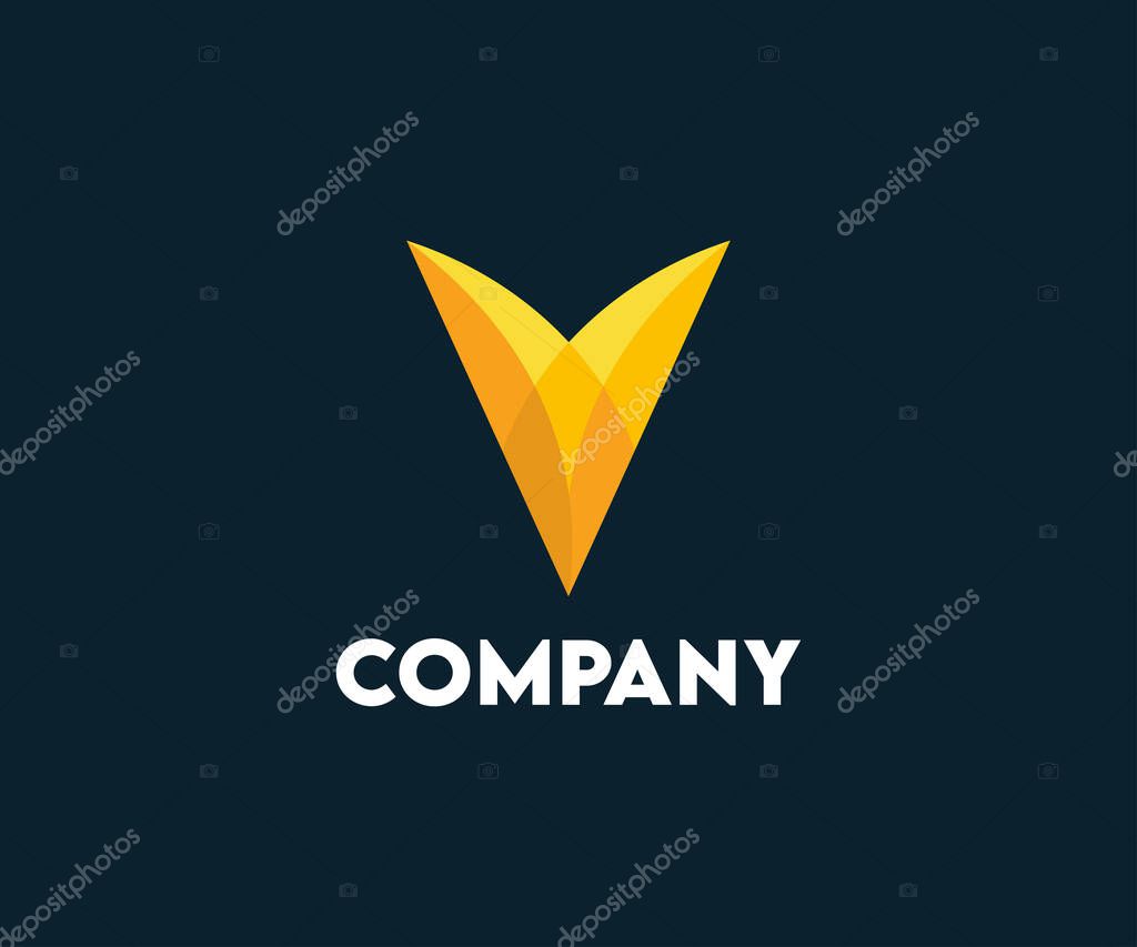 V letter logo design. Creative letter V logo design template.
