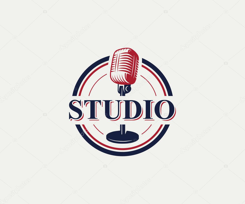 Recording studio logo design Template. Studio logo design