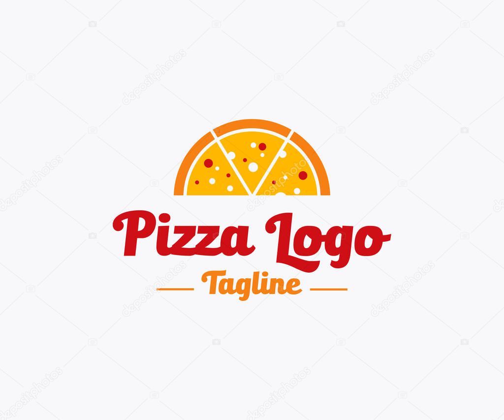 Pizza logo design vector. Pizza icon isolated on a white background.