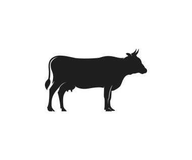 Cow vector icon. Farm animal icon. Silhouette of a cow icon
