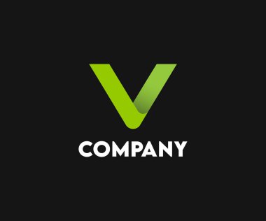V Harfi Logo Tasarımı. V Harfi Logo Tasarım Şablonu.