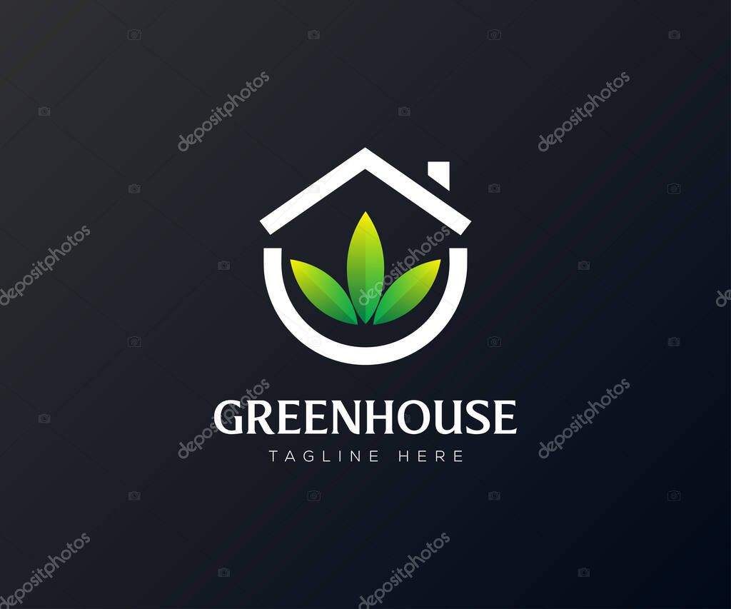 Greenhouse Logo icon design vector template. Agriculture logo design