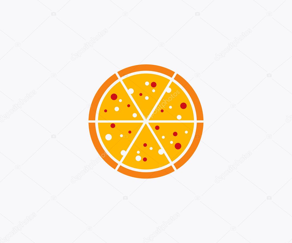 Pizza vector icon design. Pizza, Fast Food icon on white background.