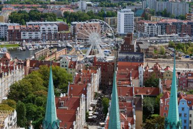 Panoramik Saint Virgin, Avrupa'nın bina Poland.The en büyük tuğla Gdansk Katedrali
