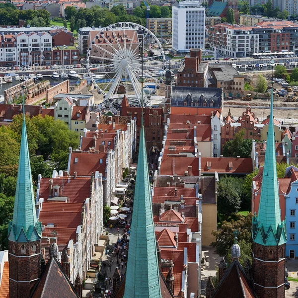 Panoramik Saint Virgin, Avrupa'nın bina Poland.The en büyük tuğla Gdansk Katedrali