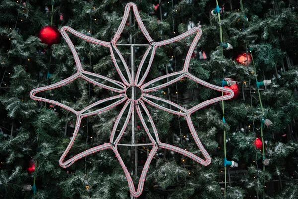 Geschmückter Weihnachtsbaum Spielzeug Weihnachtsbaum — Stockfoto