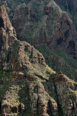 Dağ peyzaj tropikal ada Tenerife, Kanarya İspanya. Gorge trekking görünümünden Masca Vadisi.