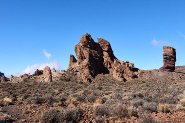 Görünümünden Teide Garcia Rock.Beautiful güneşli gün Teide Milli Parkı'nda.
