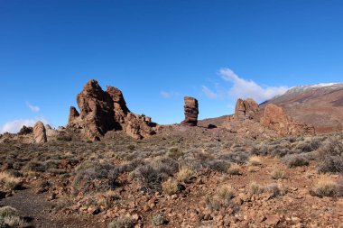 Görünümünden Teide Garcia Rock.Beautiful güneşli gün Teide Milli Parkı'nda.