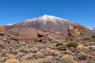 Görünümünden Teide Garcia Rock.Beautiful güneşli gün Teide Milli Parkı'nda.