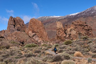 Görünümünden Teide Garcia Rock.Beautiful güneşli gün Teide Milli Parkı'nda.
