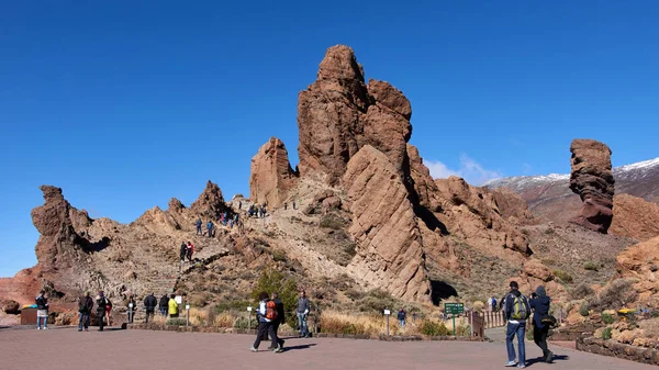 Tenerife Spanya Kasım 2018 Kız Teide Teide View Garcia Rock — Stok fotoğraf