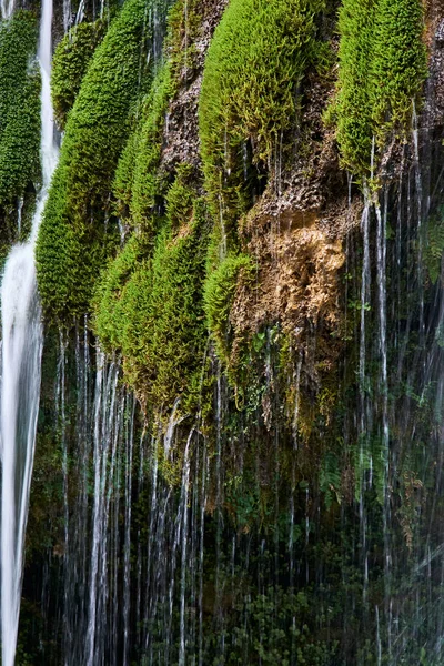 Monumento natural de la cascada del río Abasha. Caída de la cascada. Fotografiado en Georgia durante mucho tiempo . —  Fotos de Stock