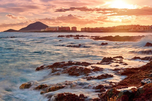 El Medano Isla de Tenerife puesta de sol . — Foto de Stock
