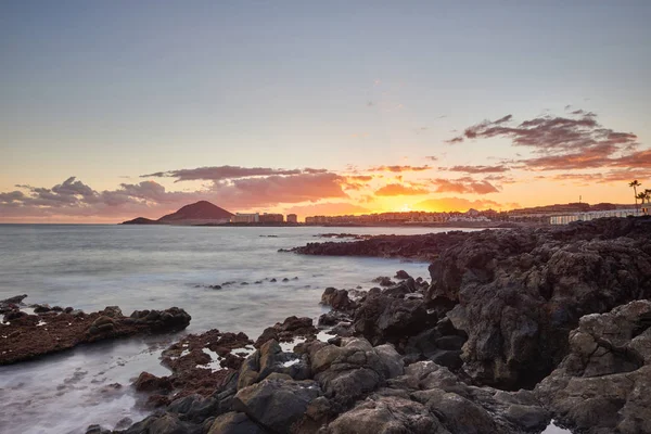 El Medano Isla de Tenerife puesta de sol . — Foto de Stock