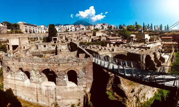 Panoramisch uitzicht over de oude Romeinse ruïnes Herculaneum — Stockfoto