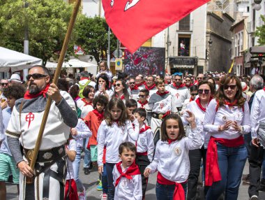 Caravaca de la Cruz caballos Del Vino de Geçit Töreni, İspanya Mayıs'ta 2nd 2019.