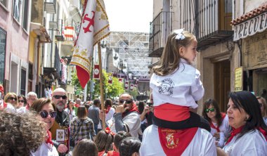 Caravaca de la Cruz caballos Del Vino de Geçit Töreni, İspanya Mayıs'ta 2nd 2019.