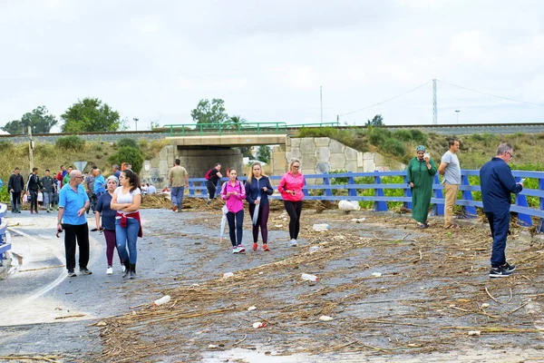 Murcia, İspanya, 13 Eylül 2019: 13 Eylül'de İspanya'nın Murcia kentinde sağanak yağmurun yol açtığı sel ve hasarlar — Stok fotoğraf