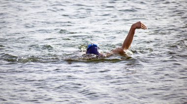Swimmer performing the crawl stroke in Murcia, Spain, 2019