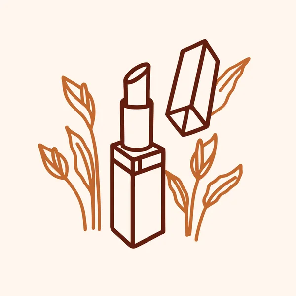 Kalla zambaklı basit bir illüstrasyon simgesi. Güzellik tabelaları, makyaj örnekleri. Çiçek çizgisi çizimi çizimi kozmetik.