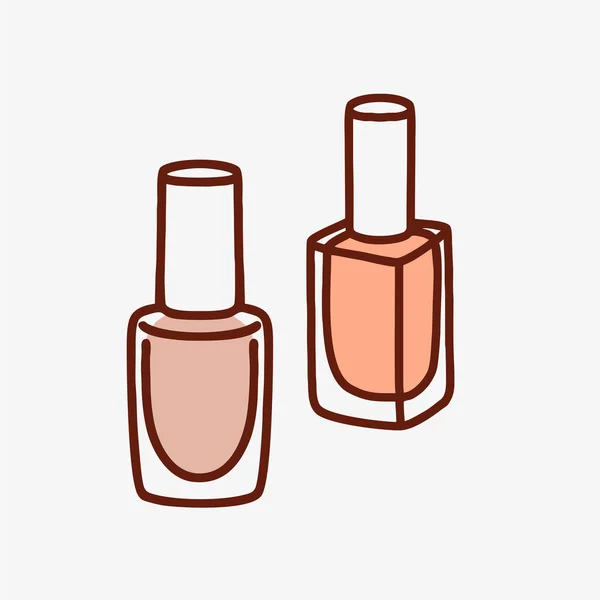 Tırnak cilası çizgileri izole edilmiş. Manikür ve pedikür için kozmetik ürünler. Pastel çıplak renkler.