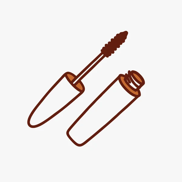 İzole edilmiş bir maskara tüpünün vektör çizimi. Çizgi el çizimi simgesi. Pastel renk. Güzellik bakımı güzel bir işaret, makyaj çizimi..