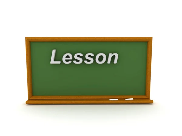 Illustration Green Chalkboard Lesson Text Isolated White — Stock Photo, Image