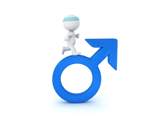 Character Jogging Male Gender Sign Rendering Isolated White — Stock Photo, Image