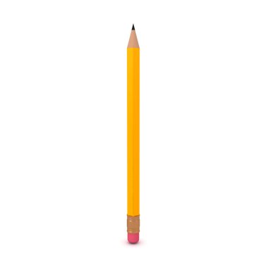 dikey iki numaralı kalem 3D çizimi