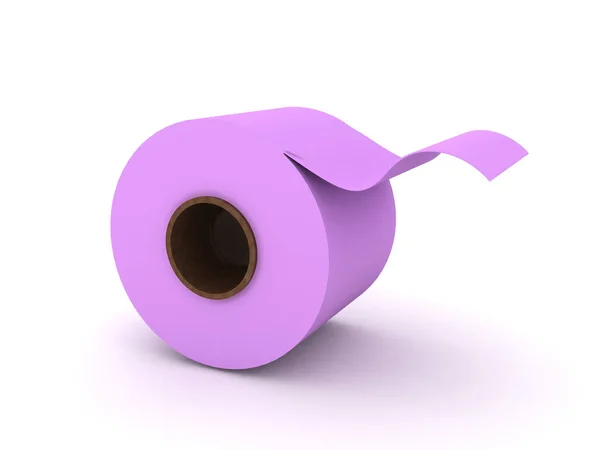 Representación 3D de un rollo rosa de papel higiénico — Foto de Stock