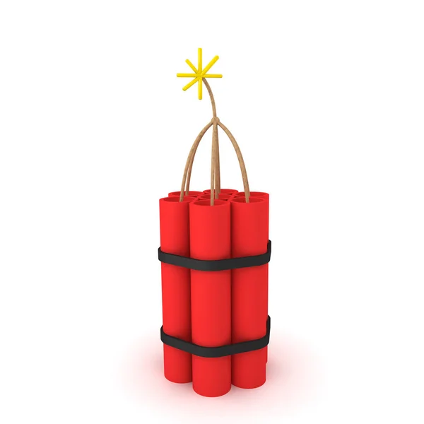 3D Rendering of ignited dynamite bundle — Stock Photo, Image